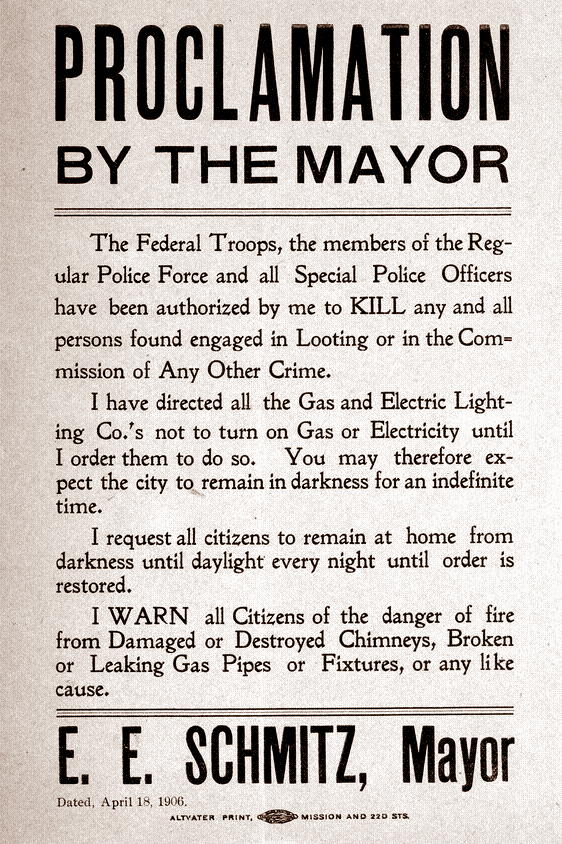 1906 SF Mayor Proclamation