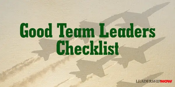 Good Team Leaders Checklist